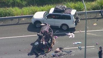 The crash that claimed the life of Joceylyn Mollee on Easter Monday. Picture: Nine News
