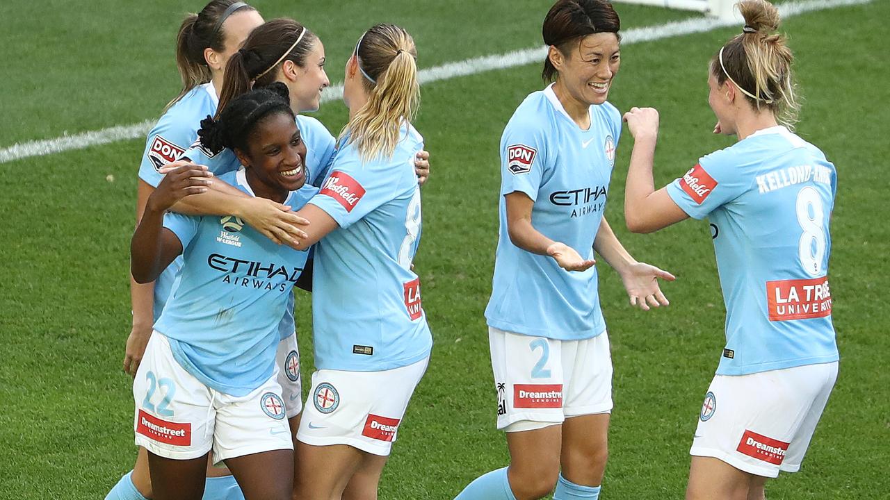 Jasmyne Spencer bagged a hat-trick as Melbourne City beat Sydney FC in the W-League.