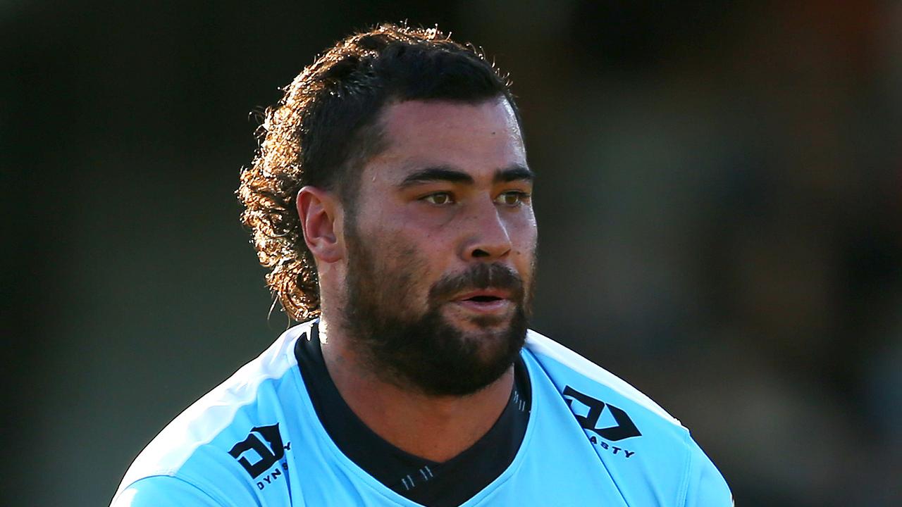 SYDNEY, AUSTRALIA – MARCH 01: Andrew Fifita of the Sharks runs the ball during the NRL trial match between the Cronulla Sharks and the Manly Warringah Sea Eagles at Netstrata Jubilee Stadium on March 01, 2020 in Sydney, Australia. (Photo by Matt Blyth/Getty Images)