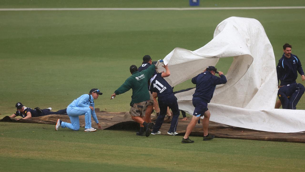 It was complete carnage at Junction Oval. (Photo by Mike Owen/Getty Images)