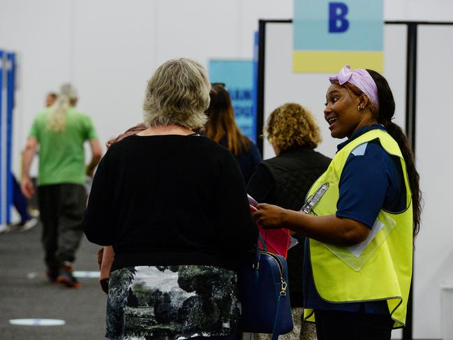 ADELAIDE, AUSTRALIA - NewsWire Photos MAY 27, 2021 - People at the Wayville Covid-19 vaccination clinic. Picture: NCA NewsWire / Brenton Edwards