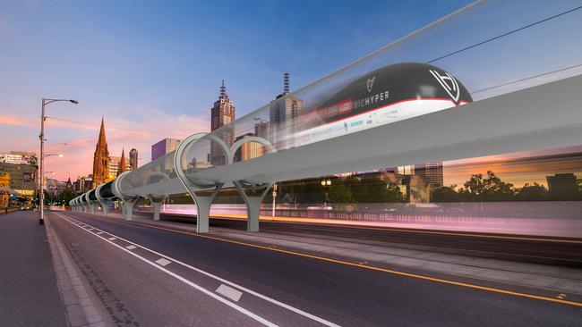 An artist's impression of what the Hyperloop will look like.