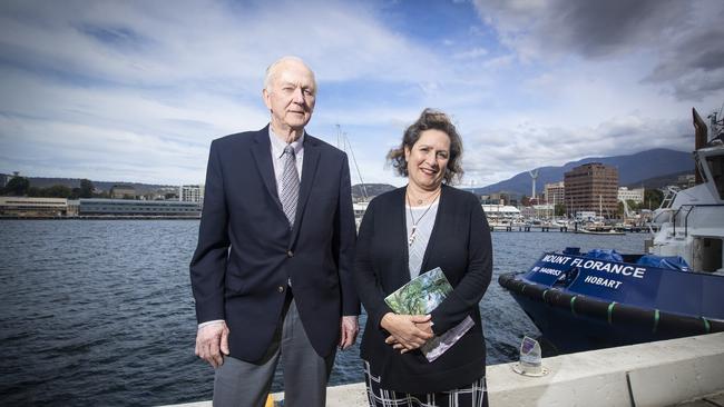 Urban planner Marina Khoury and co-land owner Greg Carr in Hobart earlier this year. Picture: LUKE BOWDEN