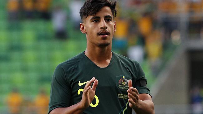 Socceroo Daniel Arzani scored against Hungary. Picture: Toby Zerna