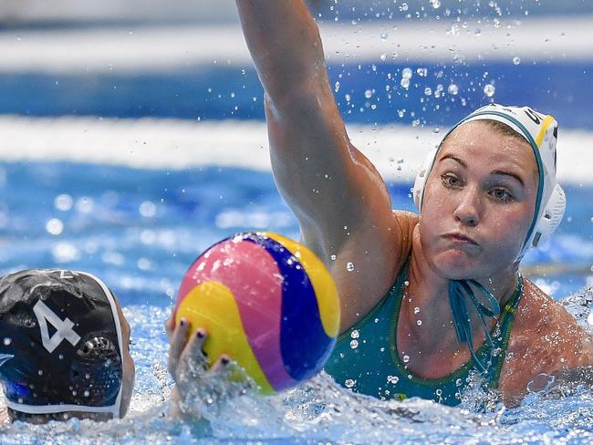 SOPRON, HUNGARY - JUNE 22: during the FINA World Championships Budapest 2022 match Australia v New Sealand on June 22, 2022 in Sopron, Hungary (Photo by GIORGIO PEROTTINO/Orange Pictures)