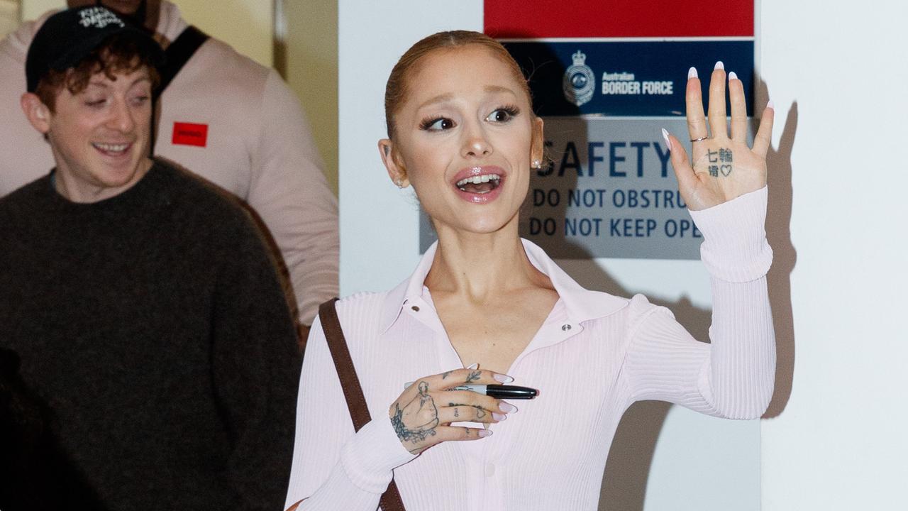 Ariana Grande lands in Australia for Wicked premiere