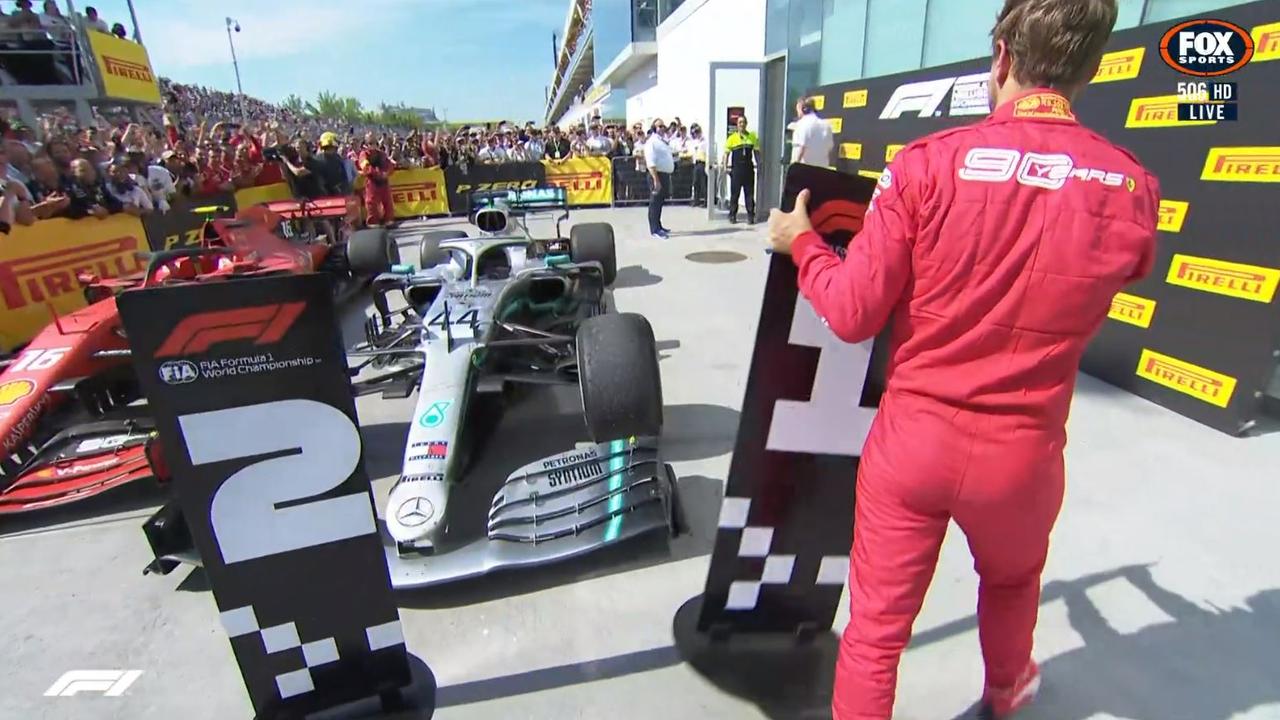 F1 Canadian Grand Prix 2019 results Sebastian Vettel, Lewis Hamilton, video, Ferrari, Mercedes, parc ferme, watch