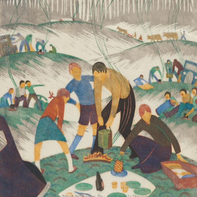 Ethel Spowers, Bank holiday, 1935. National Gallery of Australia, Kamberri/Canberra, purchased 1976