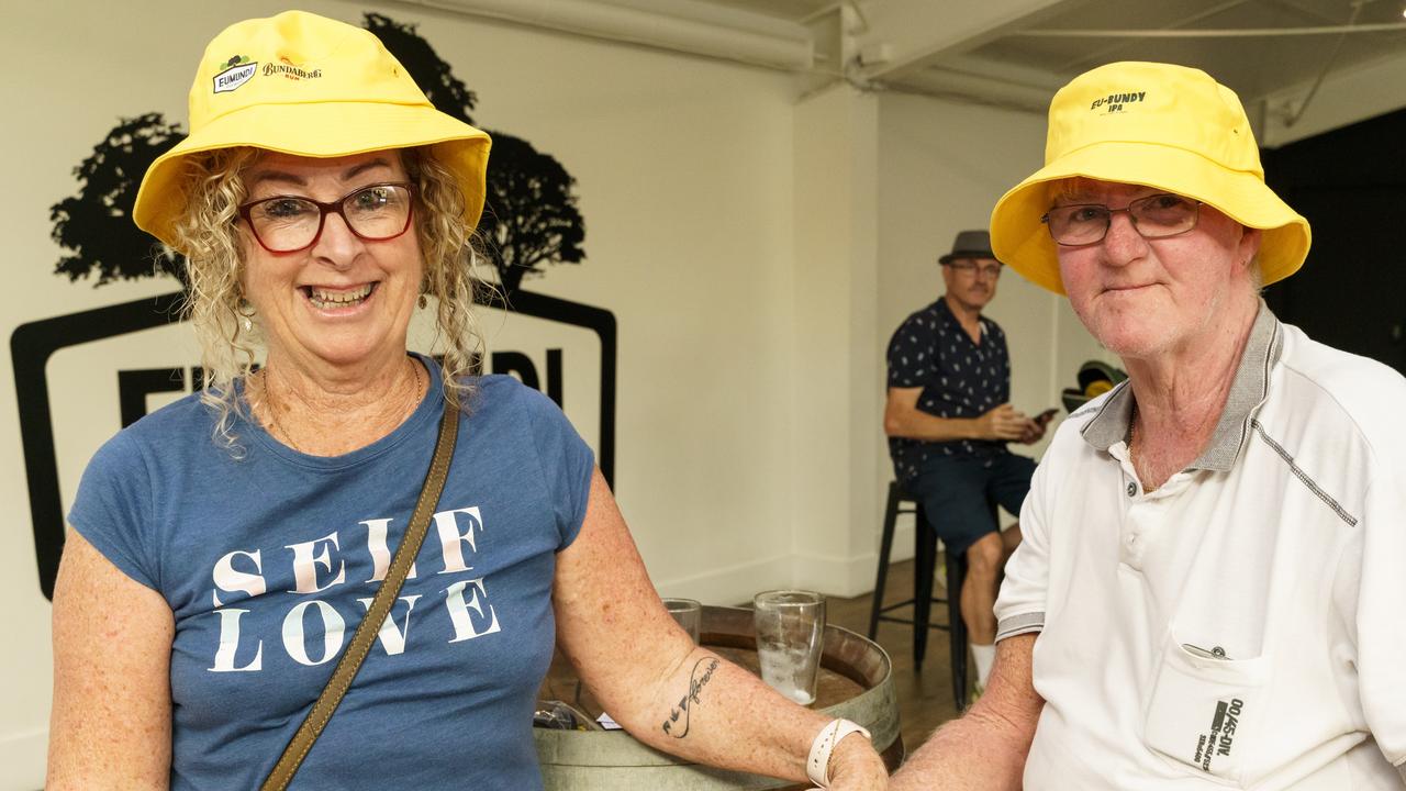 Keiron Colony and Paul Marshall happily donned EuBundy hats for the launch event. Picture: Alain Bouvier