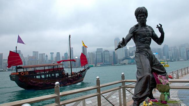 Bruce Lee statue in Hong Kong, SAR China.