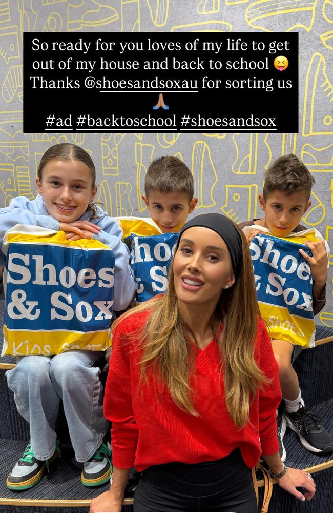 Bec Judd also posted she was ready for her kids to get out of her house and back to school. Picture: Supplied