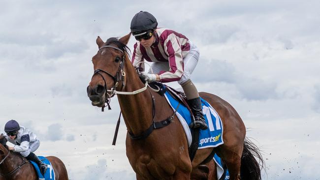 Second To Nun winning the Listed Leon Macdonald Stakes at Morphettville last month. Picture: Makoto Kaneko