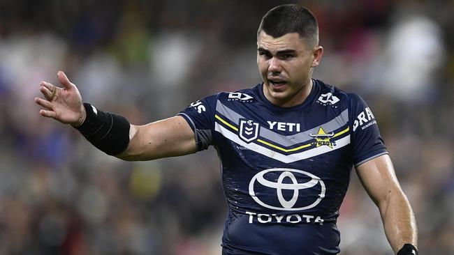 Jake Clifford during the round nine NRL match between Cowboys and Dolphins at Qld Country Bank Stadium, on May 4. (Photo by Ian Hitchcock/Getty Images)