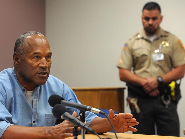 LOVELOCK, NV - JULY 20: O.J. Simpson attends his parole hearing at Lovelock Correctional Center July 20, 2017 in Lovelock, Nevada. Simpson is serving a nine to 33 year prison term for a 2007 armed robbery and kidnapping conviction. (Photo by Jason Bean-Pool/Getty Images)