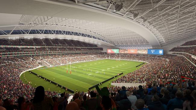 An artist’s impression of what a roof may look like over Accor Stadium.