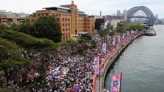 Crowds build up before the storm hit. Picture: Getty