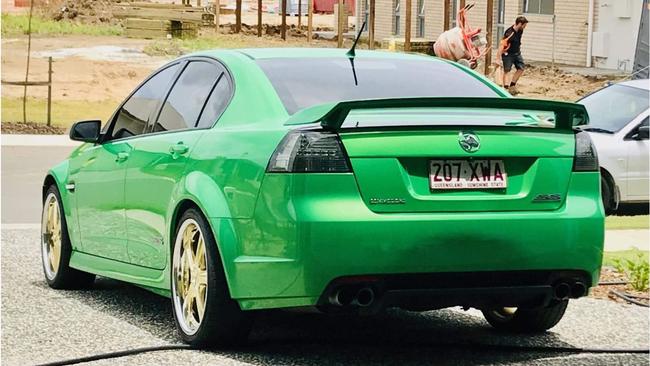 Murdered Beachmere man Steven Kyle Fyfe, 32, loved his green Holden Commodore VE SS. Picture: Supplied