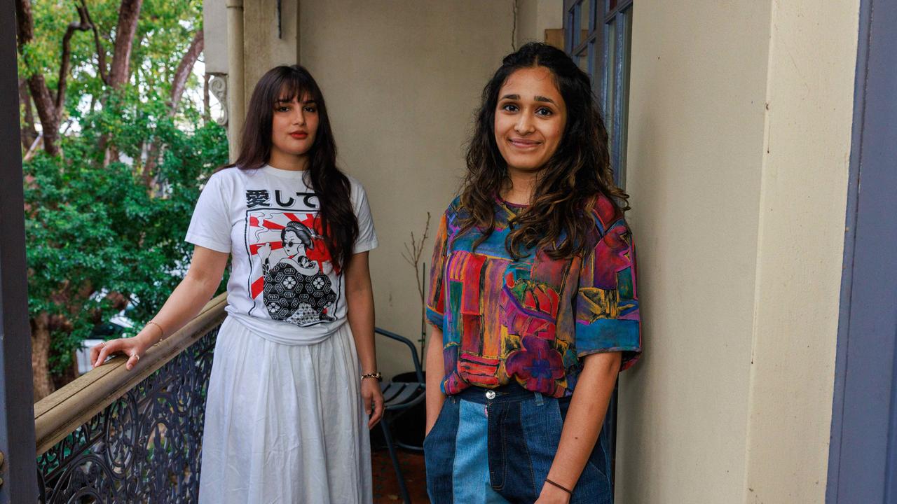 Renters Eisha Farrukh and Yatha Jain have recently had a rental increase. New figures show rental prices could finally be softening. Picture: Justin Lloyd.