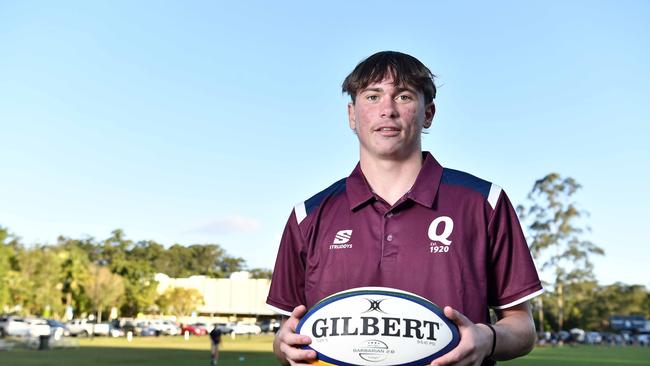 Rising schoolboy rugby union talent Nate Thompson. Picture: Patrick Woods.