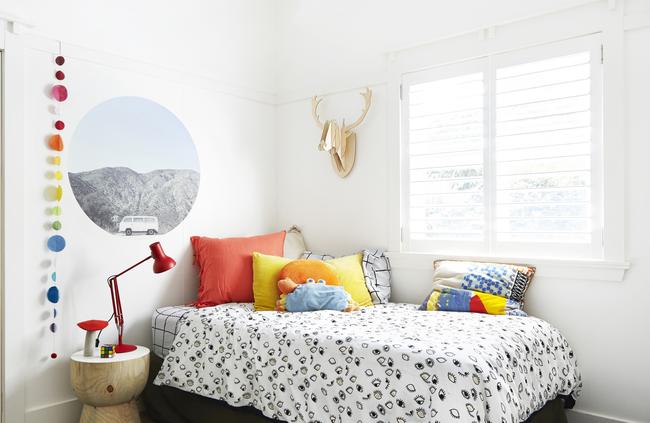 Son Joe’s bright and colourful bedroom. Picture: Zan Wimberle