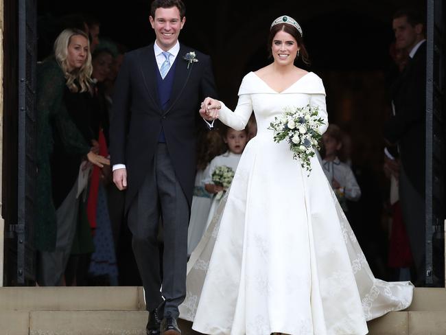 Just married … Britain's Princess Eugenie of York and her husband Jack Brooksbank. Picture: AFP