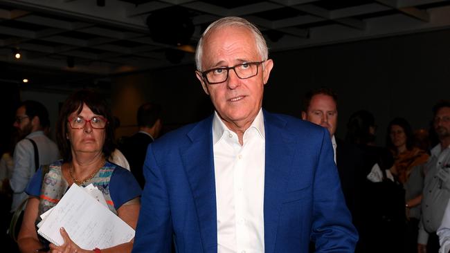 Former prime minister Malcolm Turnbull called Scott Morrison’s win ‘an outstanding personal victory’. Picture: AAP/Dan Himbrechts