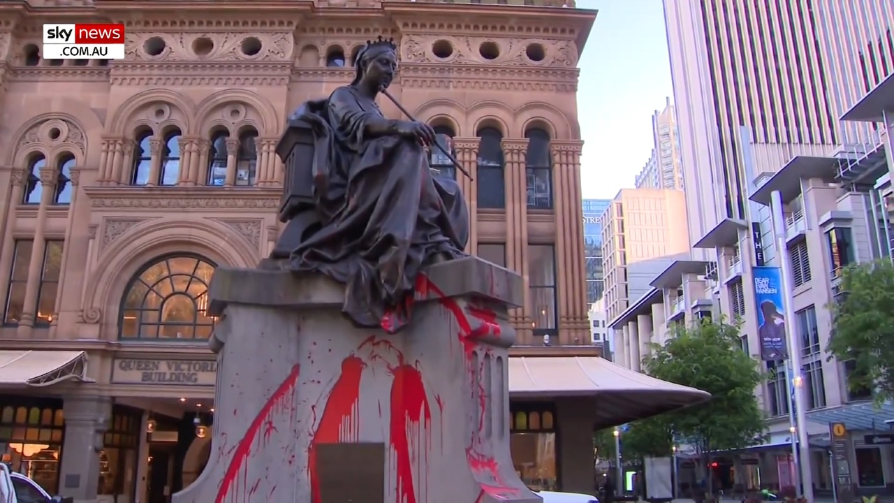 Queen Victoria statue vandalised in Sydney's CBD