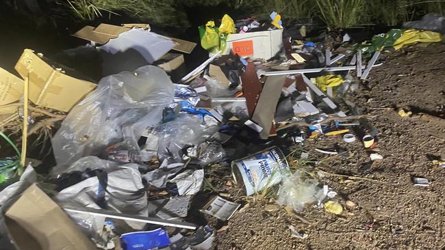 Rubbish allegedly dumped at an Upper Coomera property. Picture: Facebook