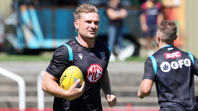 Ollie Wines has suffered a hamstring injury. Picture: Sarah Reed/AFL Photos via Getty Images