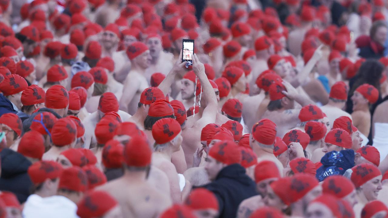 Dark Mofo Nude Solstice Swim 2024 at Long Beach Sandy Bay. Picture: Nikki Davis-Jones