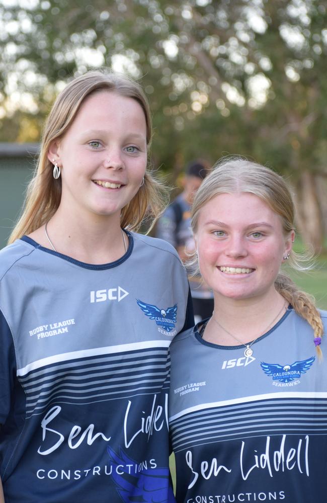 Caloundra State High School rugby league talents Keeley Davies and Georgie Williams. Picture: Matty Holdsworth