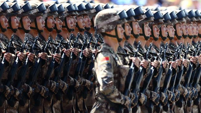 Chinese PLA soldiers in Beijing. Picture: AFP