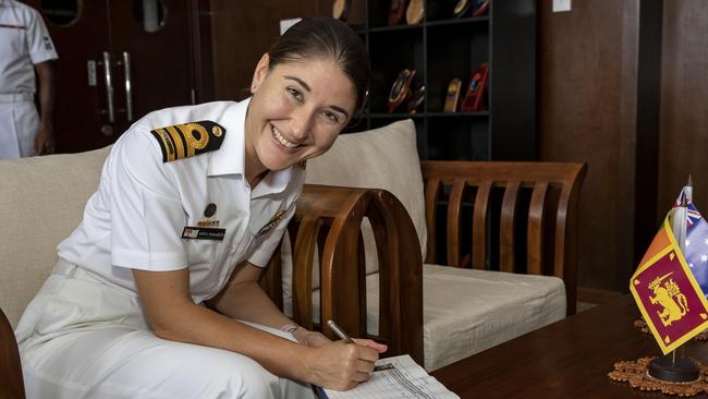 HMAS Parramatta’s Commanding Officer Commander Anita Nemarich. Picture: LSIS Leo Baumgartner/Royal Australian Navy