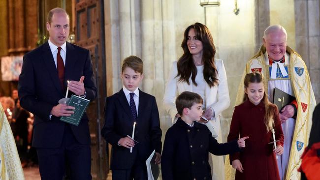 William, Charles’s elder son, has postponed public engagements to be with his wife and to care for their three children, Prince George, 10, Princess Charlotte, eight, and Prince Louis, five, the palace said. Picture: Getty Images