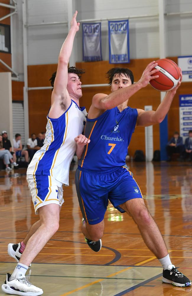 GPS First V basketball between Churchie and Nudgee. Saturday July 27, 2024. Picture, John Gass