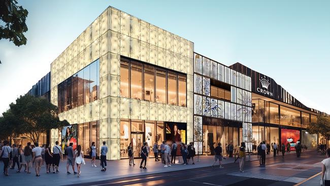 An artist's impression of the new two storey mall to be built at Crown.