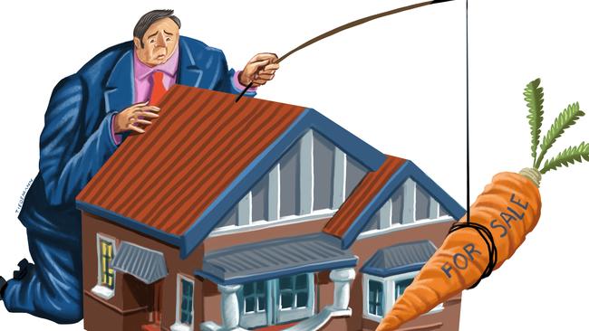 Some tips and tricks can help you sell a property in a weak market. Illustration: John Tiedemann.
