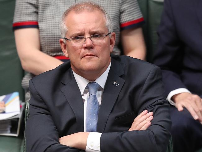 PM Scott Morrison during Question Time in the House of Representatives Chamber, Parliament House in Canberra. Picture Kym Smith