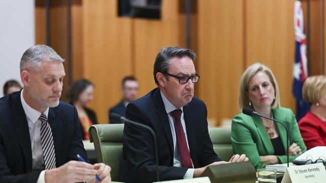 Secretary to the Australian Treasury Steven Kennedy during Senate estimates at Parliament House in Canberra. Picture: NCA NewsWire / Martin Ollman