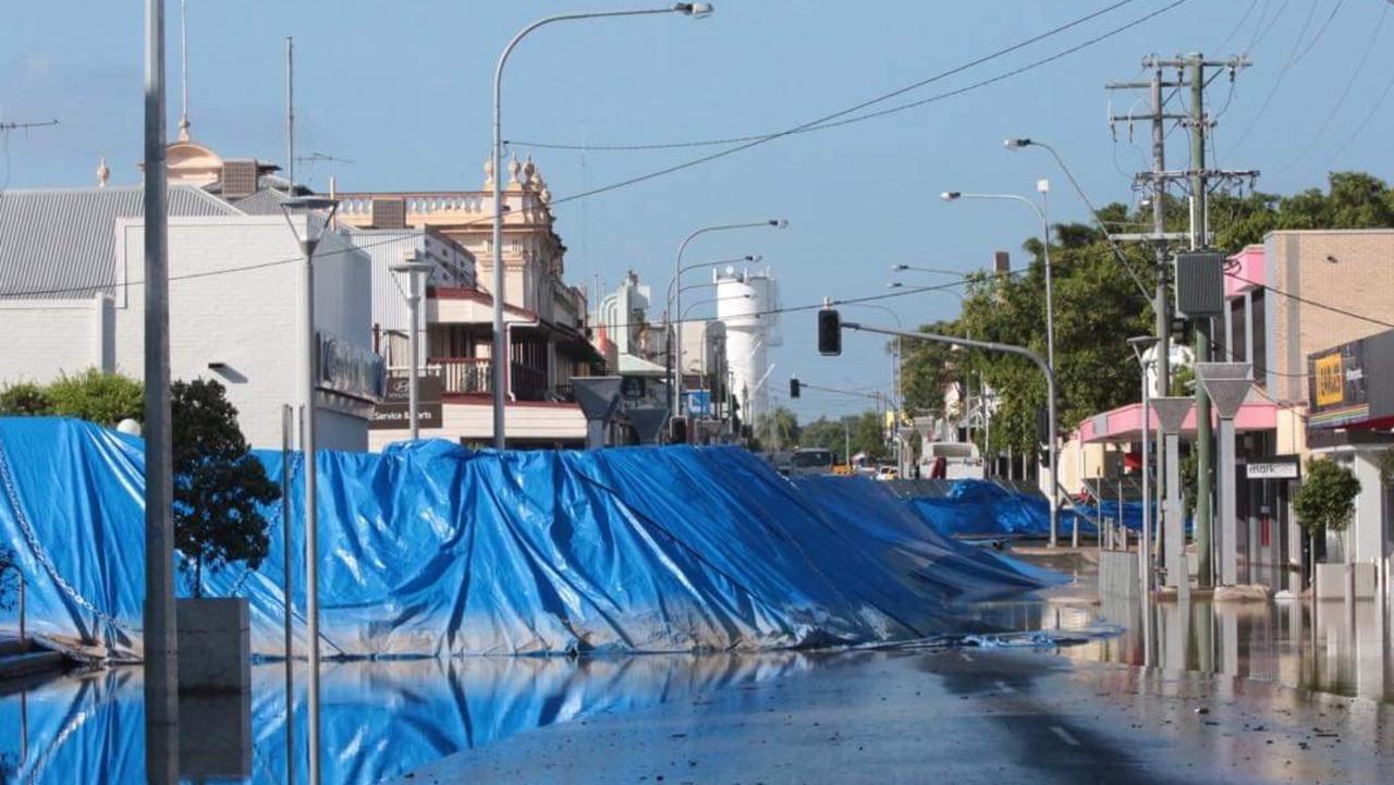 Flood defences were erected in the CBD of Maryborough but the water found a way in.