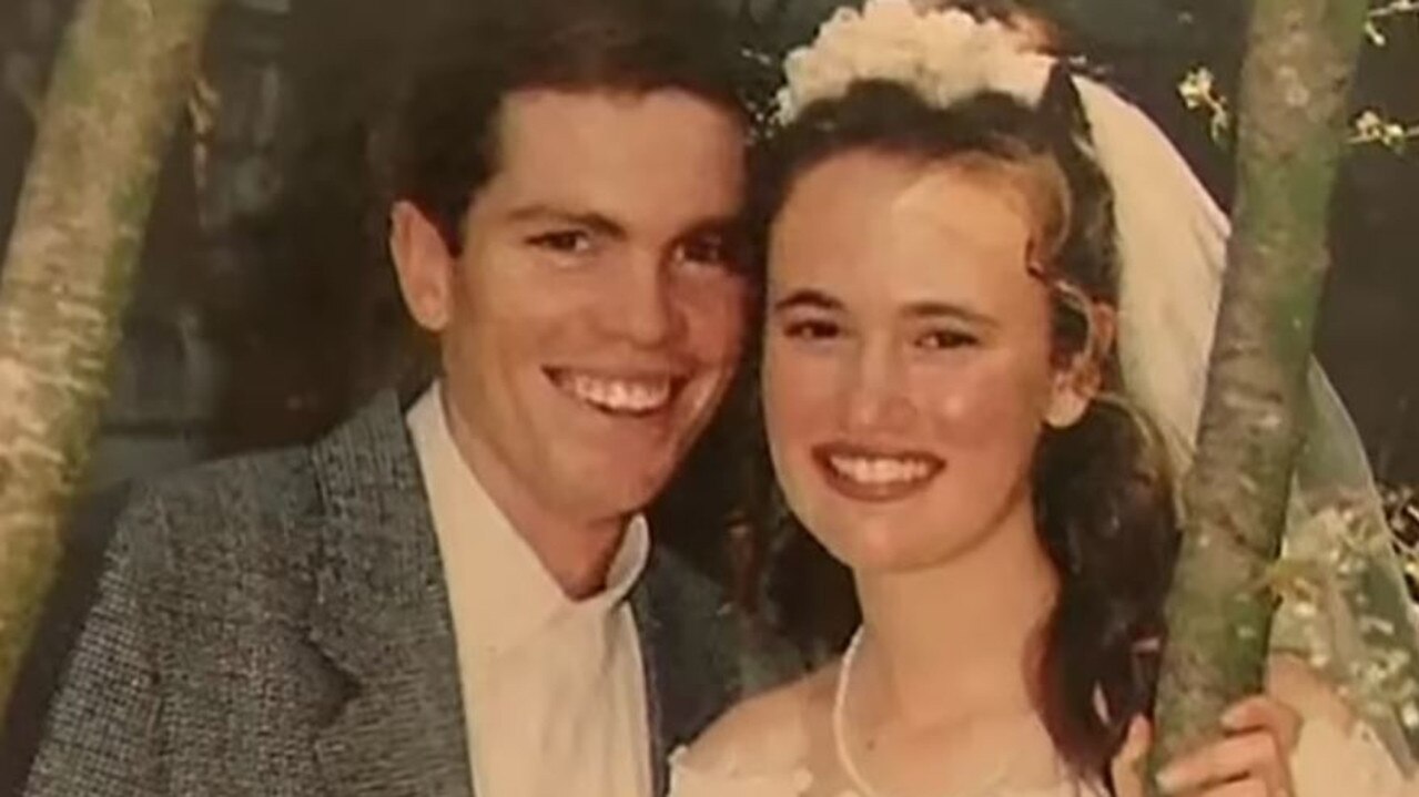 Nathaniel Train and Stacey Train on their wedding day in 1995. Picture: Supplied / 9 News