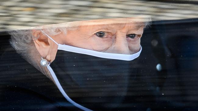 WINDSOR, ENGLAND - APRIL 17: Queen Elizabeth II during the funeral of Prince Philip, Duke of Edinburgh at Windsor Castle on April 17, 2021 in Windsor, England. Prince Philip of Greece and Denmark was born 10 June 1921, in Greece. He served in the British Royal Navy and fought in WWII. He married the then Princess Elizabeth on 20 November 1947 and was created Duke of Edinburgh, Earl of Merioneth, and Baron Greenwich by King VI. He served as Prince Consort to Queen Elizabeth II until his death on April 9 2021, months short of his 100th birthday. His funeral takes place today at Windsor Castle with only 30 guests invited due to Coronavirus pandemic restrictions. (Photo by Leon Neal/WPA Pool/Getty Images  ) Ã¢â¬â¹*** BESTPIX ***