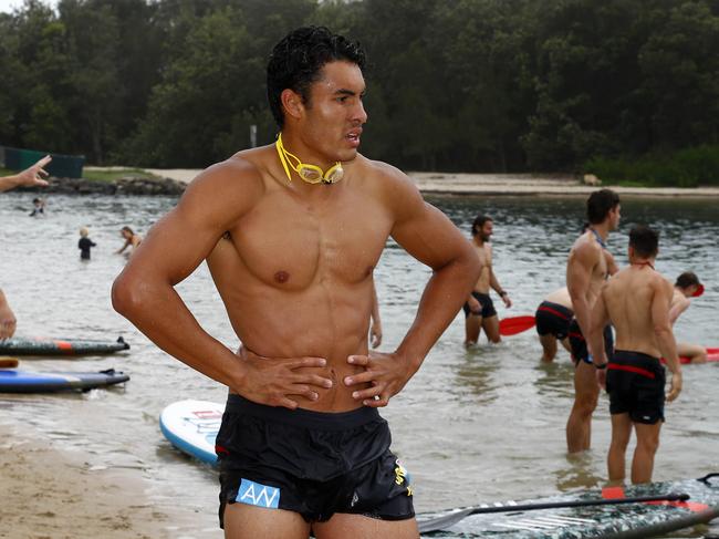 Gold Coast Suns player Patrick Murtagh training at Palm Beach. Picture: Tertius Pickard