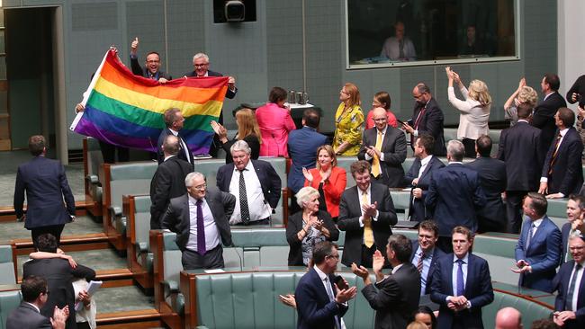 Marriage Bill passes in the House of Representatives Chamber, at Parliament House in Canberra.