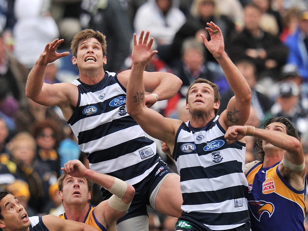 Picking Tom Hawkins over Cameron Mooney was one of the first big calls Chris Scott had to make as coach.