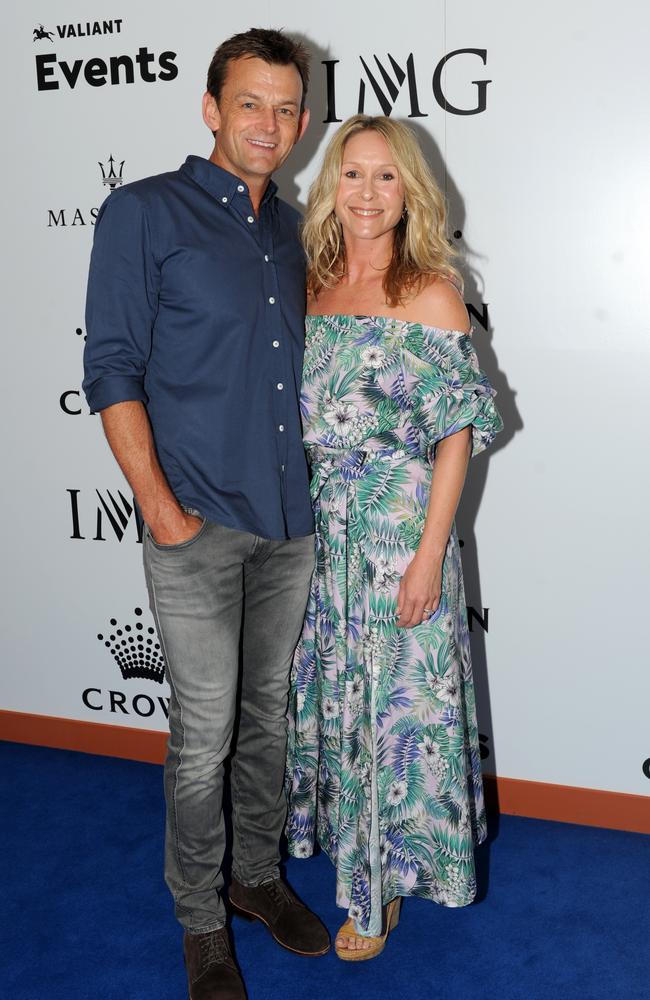 Adam Gilchrist and Melinda. Picture: Andrew Henshaw