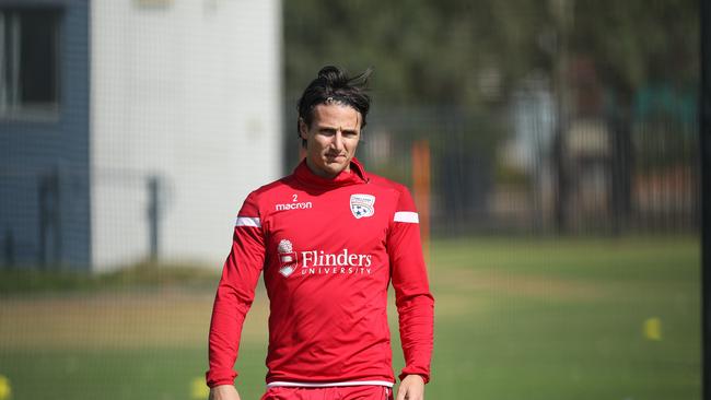 Former Adelaide United star Michael Marrone could hold the key to Sturt’s success this year. Picture: Tait Schmaal