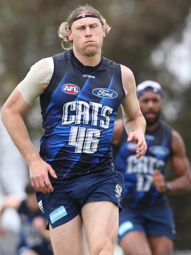 Mark Blicavs just loves to run. Picture: Alan Barber