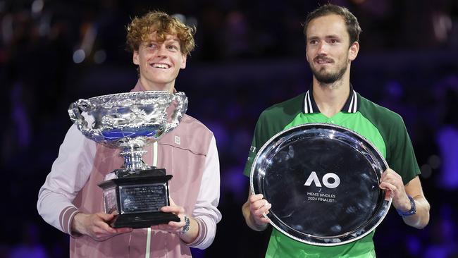 Australian tennis great Ash Barty has tipped 2024 runner-up Daniil Medvedev (right) to win his second grand slam and first at Melbourne Park this year. Picture: Daniel Pockett / Getty Images