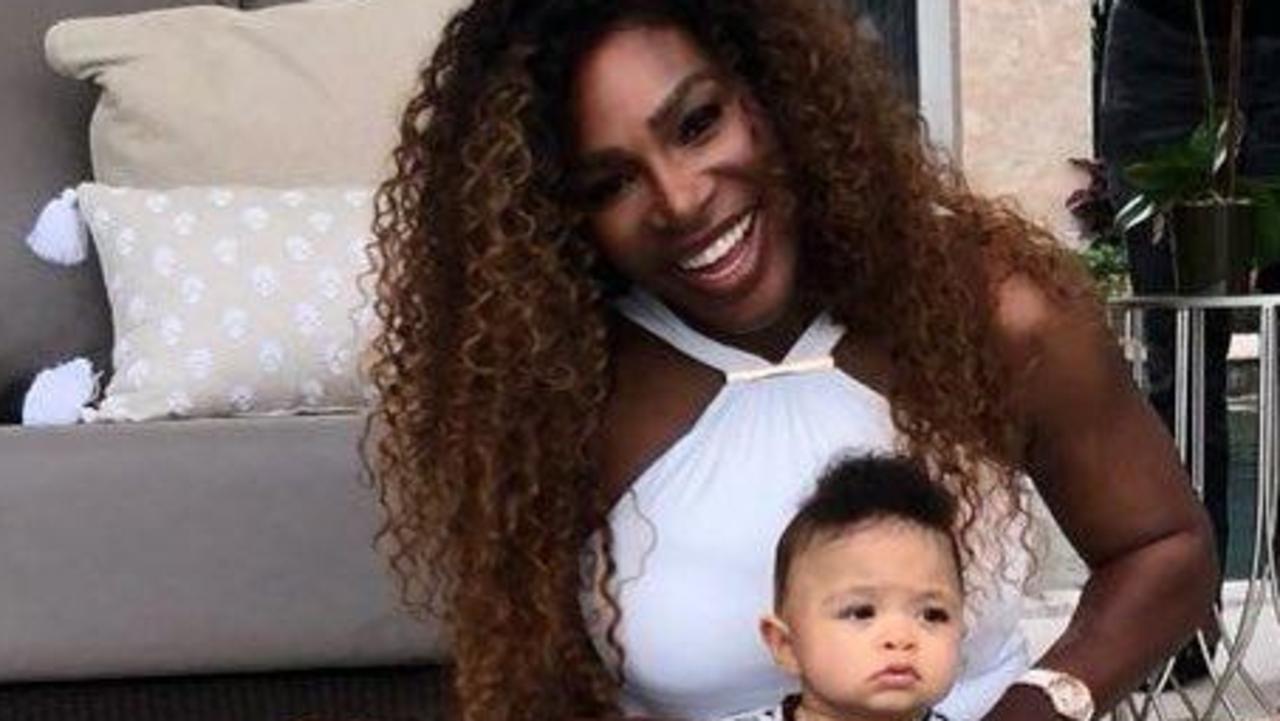 Serena Williams daughter Alexias Olympia Ohanian claps during Abu Dhabi ...